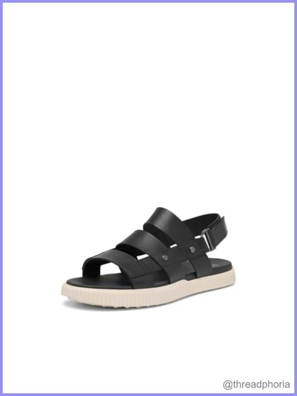 Full Grain Leather Slingback Flat Sandals Adjustable Ankle Strap Casual